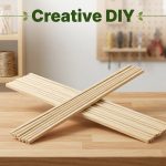 50PCS 1/2"x12" Unfinished Wood Craft Stick Square Wooden Dowels for Crafts
