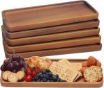 Solid Wood Serving Trays Wooden Server Platter Rectangular Charcuterie Board Home Room Coffee Cheese Appetizer Table Farmhouse Serving Decor (12 x4 Inch) - Image 3