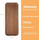 Wood Serving Platters and Trays - 14" x 5.5" Wooden Mini Charcuterie Boards, Small Cheese Board, Rectangle Wooden Tray for Kitchen Counter,Restaurant, Home Decor, Party - Image 3